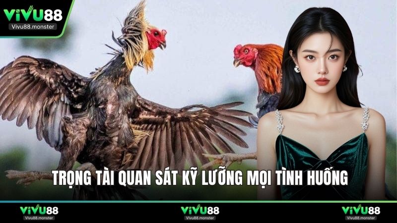 Trọng tài quan sát kỹ lưỡng mọi tình huống